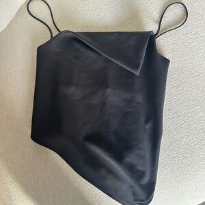 Zara Black Satin Camisole Top